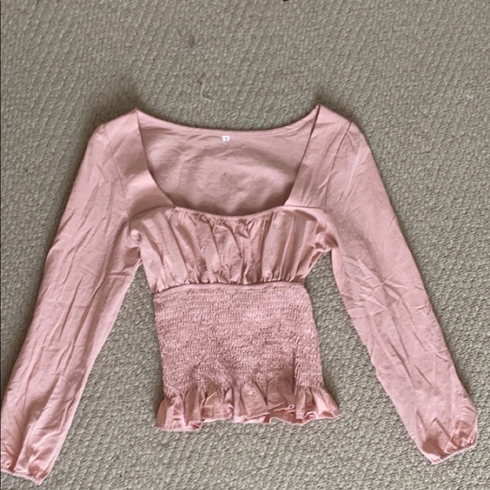 Cute smocked long sleeve top